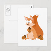 Carte Postale Écureuil animal forestier (Devant / Derrière)