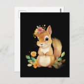 Carte Postale Écureuil aquarelle (Devant / Derrière)