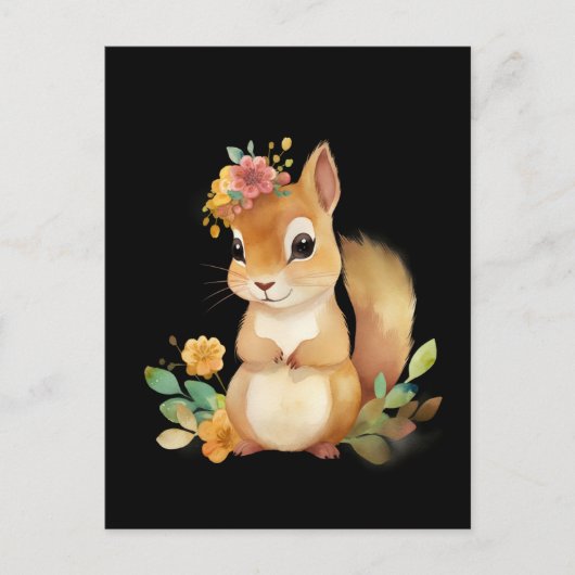 Carte Postale Écureuil aquarelle (Devant)