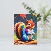 Carte Postale Écureuil Assis Coloré Mignon (Debout devant)