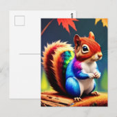 Carte Postale Écureuil Assis Coloré Mignon (Devant / Derrière)