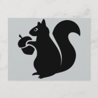 Écureuil Avec Silhouette Acorn