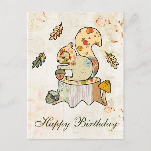 Carte Postale Écureuil coloré (Devant)