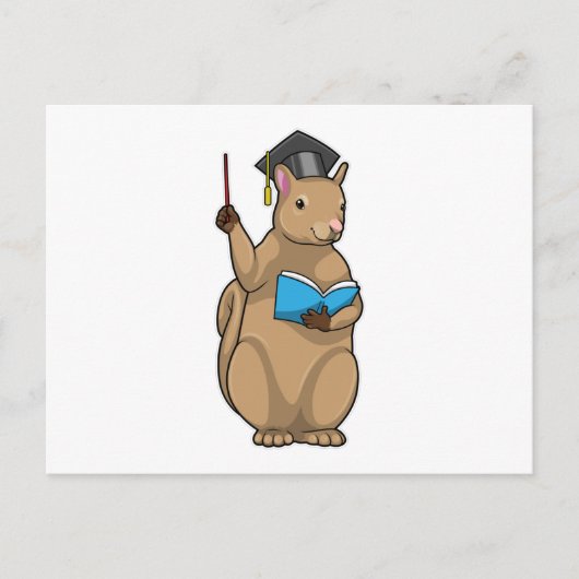 Carte Postale Écureuil comme enseignant avec livre (Devant)