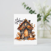 Carte Postale Écureuil d'automne Aquarelle générée par l'IA (Debout devant)