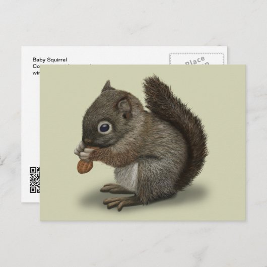 Carte Postale Écureuil de bébé (Devant / Derrière)
