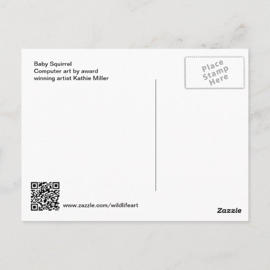 Carte Postale Écureuil de bébé (Dos)