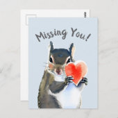 Carte Postale écureuil de bois vous manque (Devant / Derrière)