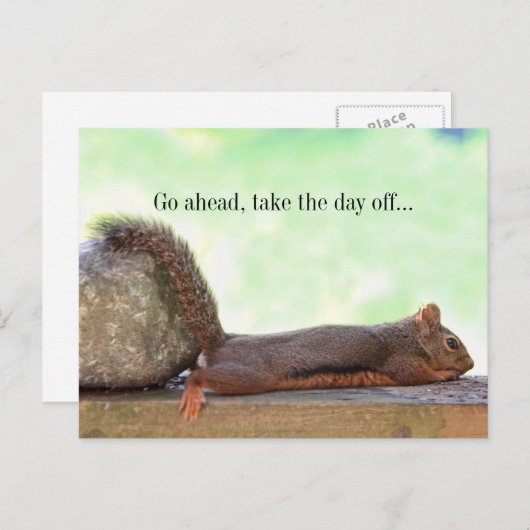 Carte Postale Écureuil de Lazy (Devant / Derrière)