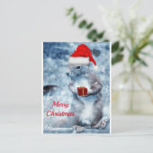 Carte Postale Écureuil de Noël Joyeux Noël (Debout devant)