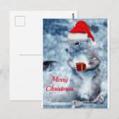 Carte Postale Écureuil de Noël Joyeux Noël (Devant / Derrière)