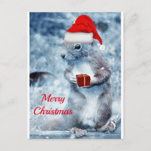 Carte Postale Écureuil de Noël Joyeux Noël