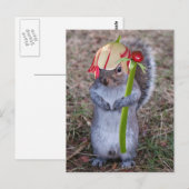 Carte Postale Écureuil de printemps avec Casquette de pédale de  (Devant / Derrière)