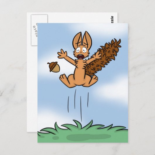 Carte postale écureuil effrayé (Devant / Derrière)