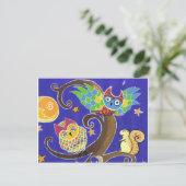 Carte Postale écureuil et hibou (Debout devant)