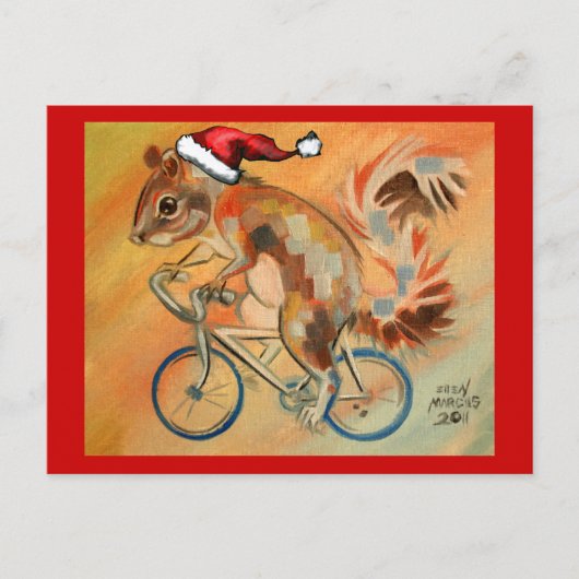 Carte Postale Écureuil Hipster X-Mas (Devant)