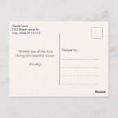 Carte Postale Écureuil mignon avec Mistletoe et Feuilles automna (Dos)