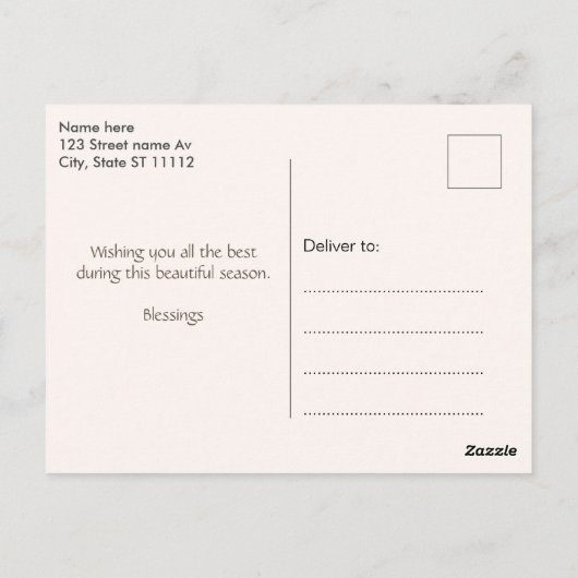 Carte Postale Écureuil mignon avec Mistletoe et Feuilles automna (Dos)