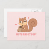 Carte Postale Écureuil Mignon Fou De Toi Drôle De Saint-Valentin (Devant / Derrière)