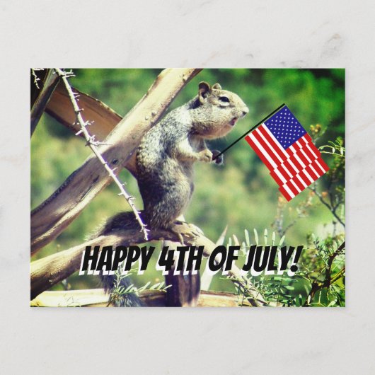 Carte postale écureuil patriotique (Devant)