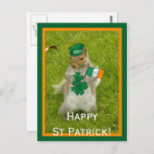 Carte Postale Écureuil pour la Saint Patrick Day (Devant / Derrière)