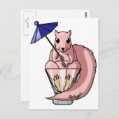 Carte Postale Écureuil rose (Devant / Derrière)