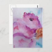 Carte Postale Écureuil rose (Devant / Derrière)