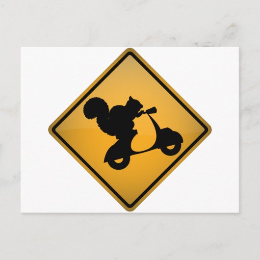 Carte Postale Écureuil sur Scooter (Devant)