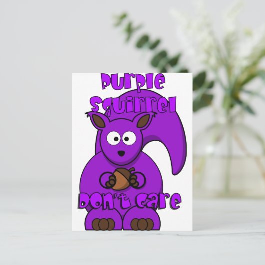 Carte Postale Écureuil Violet S'en Fiche (Debout devant)