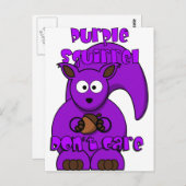 Carte Postale Écureuil Violet S'en Fiche (Devant / Derrière)