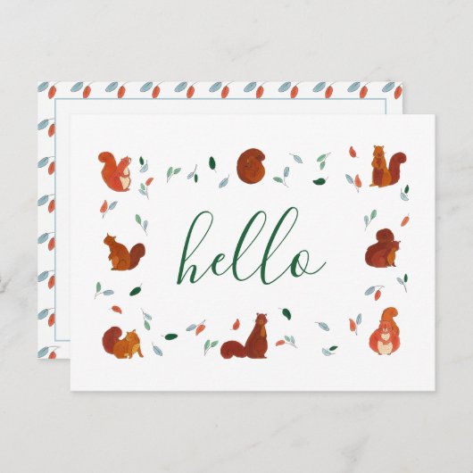 Carte Postale Écureuils mignons (Devant / Derrière)