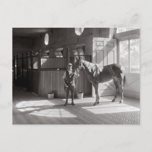 Carte Postale Écuries de polo, 1933 (Devant)