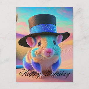 Carte Postale Écuyer de campagne Souris Joyeux anniversaire
