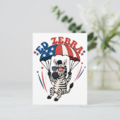 Carte Postale Ed Zebra Happy 4 juillet drapeau patriotique améri (Debout devant)