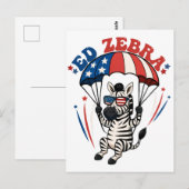 Carte Postale Ed Zebra Happy 4 juillet drapeau patriotique améri (Devant / Derrière)