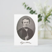 Carte Postale Edgar Allan Poe avec signature (Debout devant)
