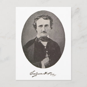 Carte Postale Edgar Allan Poe avec signature