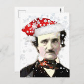 Carte Postale Edgar Allan Poe Casquette de Noël Snowflake (Devant / Derrière)