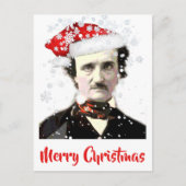 Carte Postale Edgar Allan Poe Casquette de Noël Snowflake (Devant)