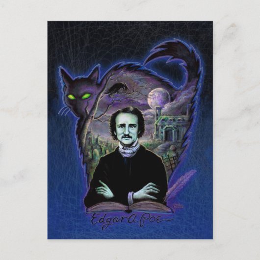Carte Postale Edgar Allan Poe gothique (Devant)