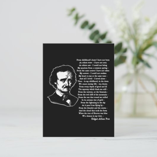 Carte Postale Edgar Allan Poe Poe SEUL (Debout devant)