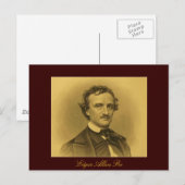 Carte Postale Edgar Allan Poe Portrait (Devant / Derrière)