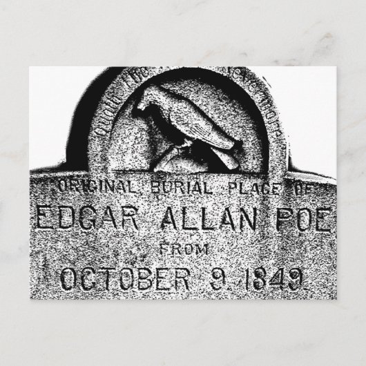 Carte Postale Edgar Allan Poe Tombstone. Images d'Halloween dépl (Devant)