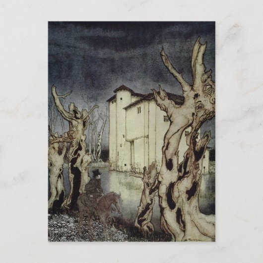 Carte Postale Edgar Allan Poe Usher tableau d'Arthur Rackham (Devant)