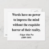 Carte Postale Edgar Allen Poe Citation 4a (Devant / Derrière)