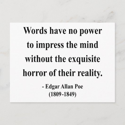 Carte Postale Edgar Allen Poe Citation 4a (Devant)