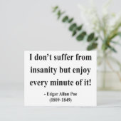 Carte Postale Edgar Allen Poe Citation 6a (Debout devant)