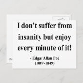 Carte Postale Edgar Allen Poe Citation 6a (Devant / Derrière)