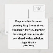 Carte Postale Edgar Allen Poe Citation 8a (Devant / Derrière)