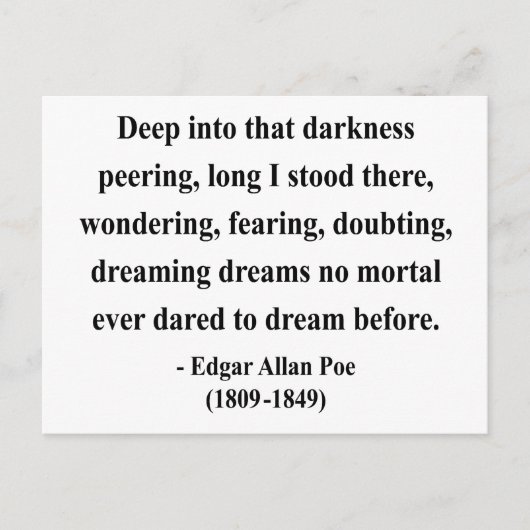 Carte Postale Edgar Allen Poe Citation 8a (Devant)